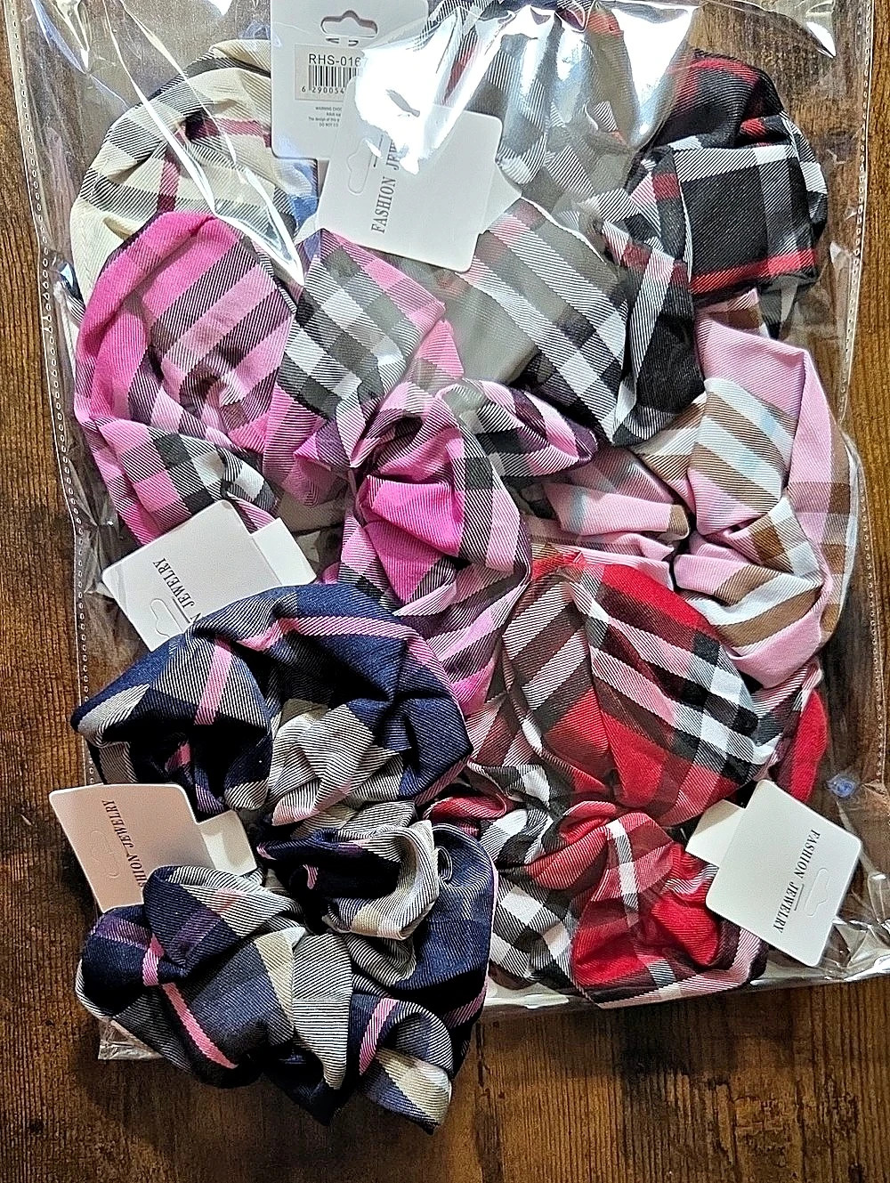 Plaid Scrunchie Assortment 6pk